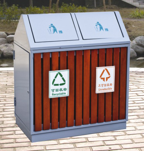 邯鄲新品鋼木垃圾桶設計